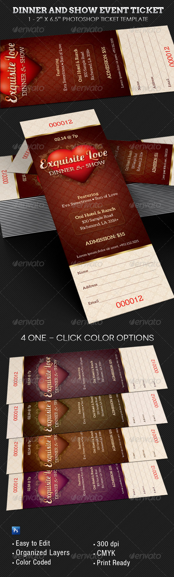 dinner and dance event ticket template graphicriver dance tickets template